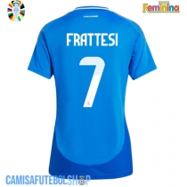Camisa de time de futebol Itália Davide Frattesi #7 Replicas 1º Equipamento Feminina Europeu 2024 Manga Curta
